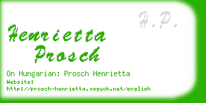 henrietta prosch business card